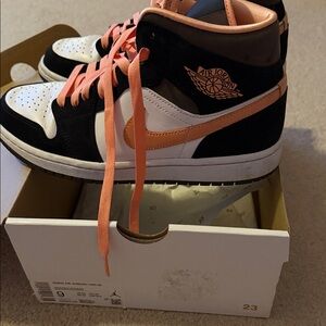 Nike Air Jordan 1 High Black and Peach
